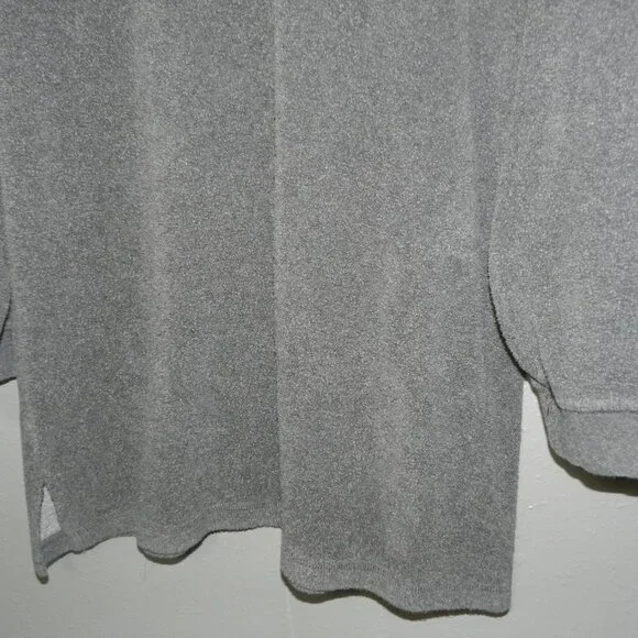 Soft Surroundings Womens Dark Grey Mid Button Fleece Pullover Sweater Size PM - Picture 6 of 8